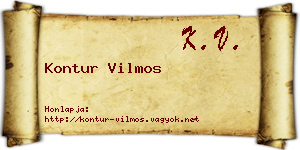 Kontur Vilmos névjegykártya